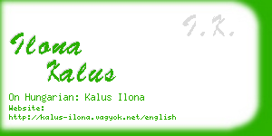 ilona kalus business card